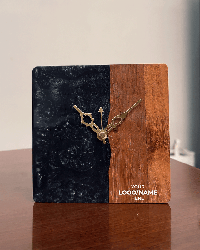 Desert Trail Wood - Epoxy Table Clock - Silken