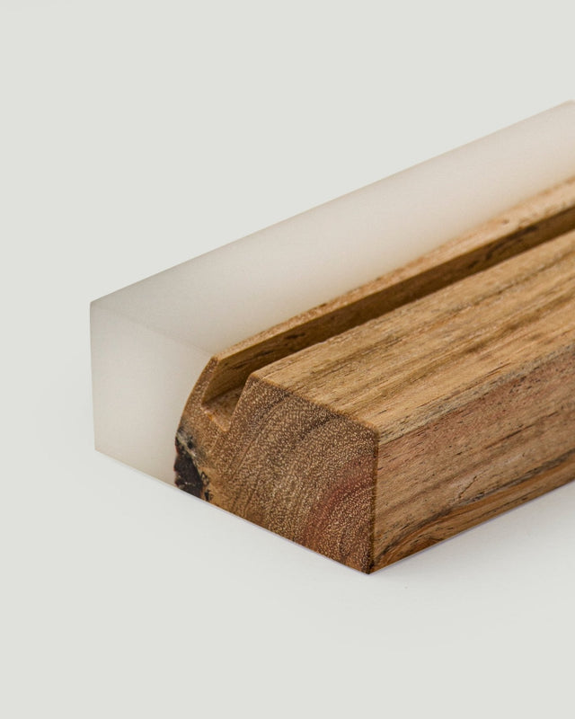 Icicle Wood & Epoxy Desk Card Holder - Silken