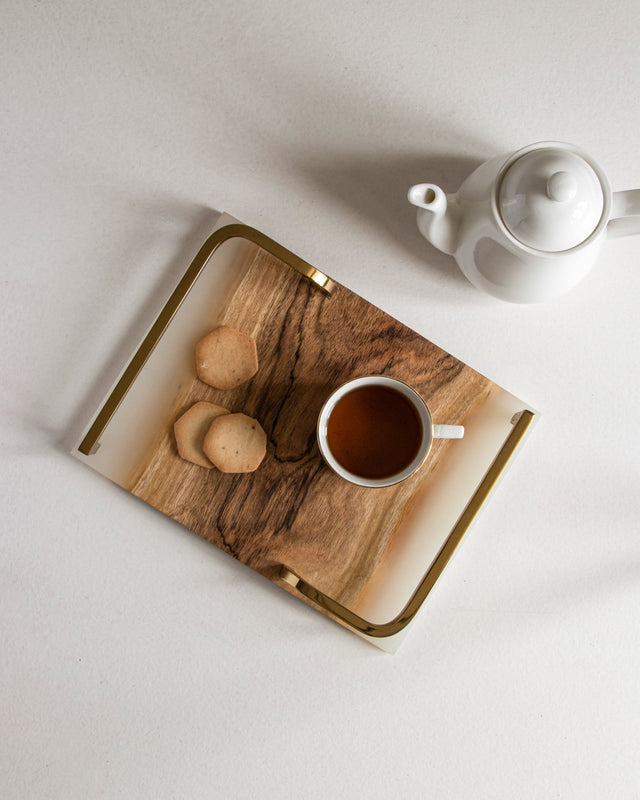 Icicle Wood & Epoxy Serving Tray - Small - Silken