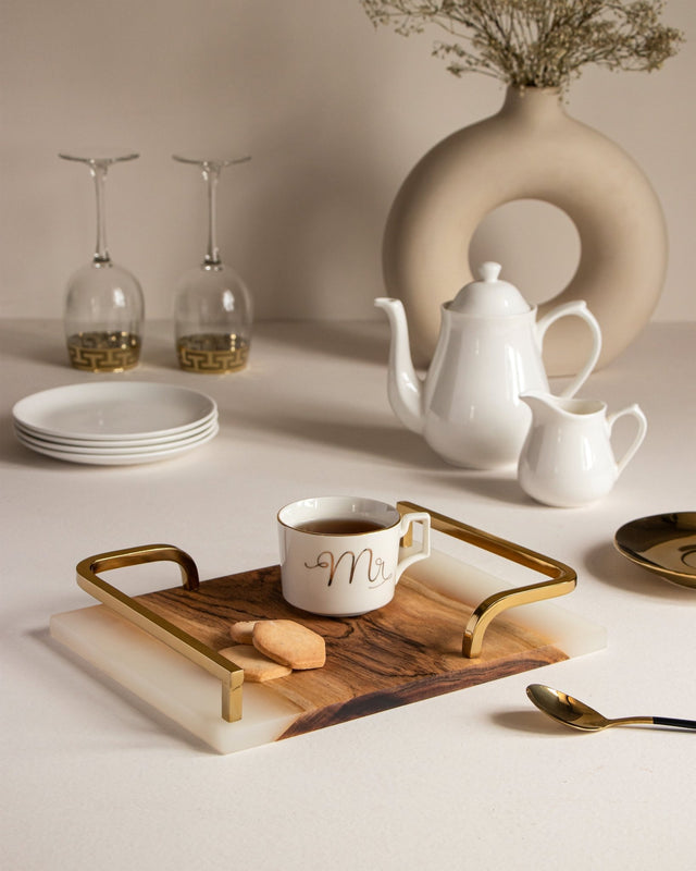 Icicle Wood & Epoxy Serving Tray - Small - Silken