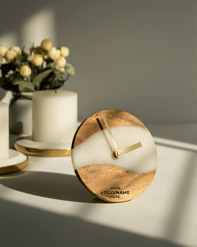 Island Paradise Wood And Epoxy Table Clock - Silken