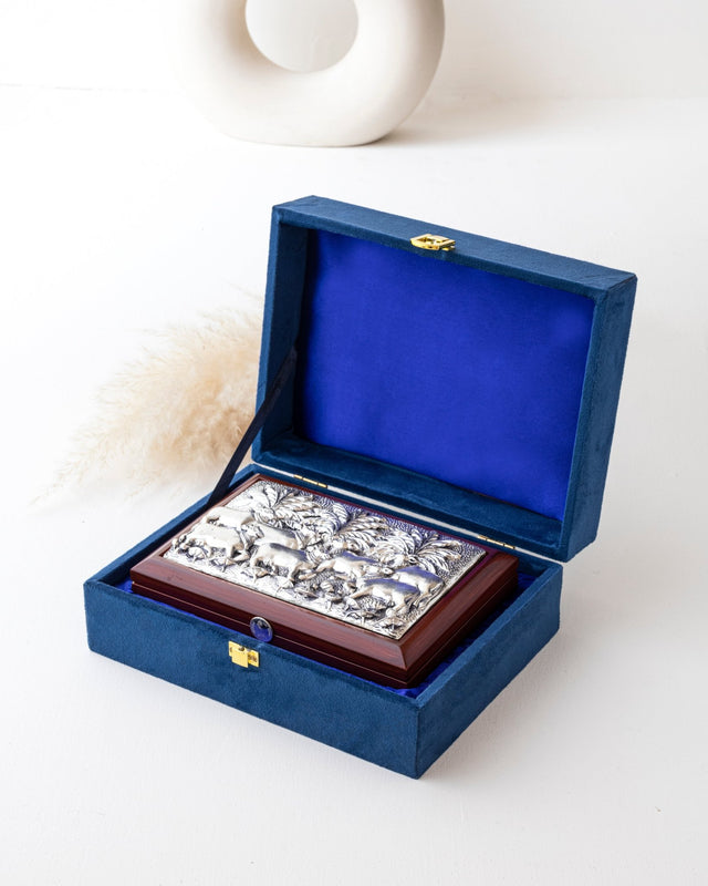 Silver Cow Keepsake Gift Box - Silken