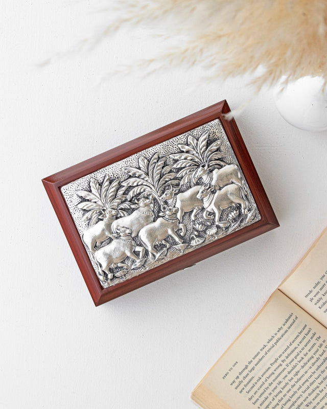 Silver Cow Keepsake Gift Box - Silken