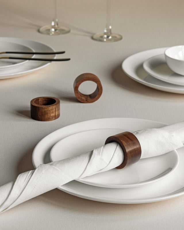 Wooden Napkin Rings - Round - Silken