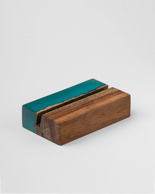 Island Paradise Wood And Epoxy Desk Card Holder - Silken