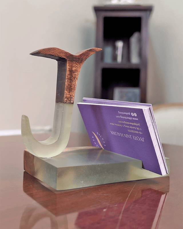 Customised Wood Epoxy Card Holder - Silken