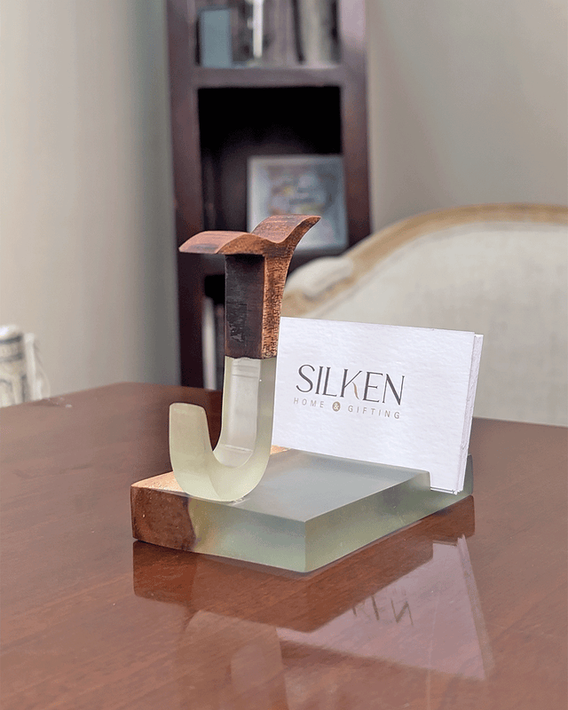 Customised Wood Epoxy Card Holder - Silken