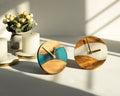 Island Paradise Wood And Epoxy Table Clock - Silken