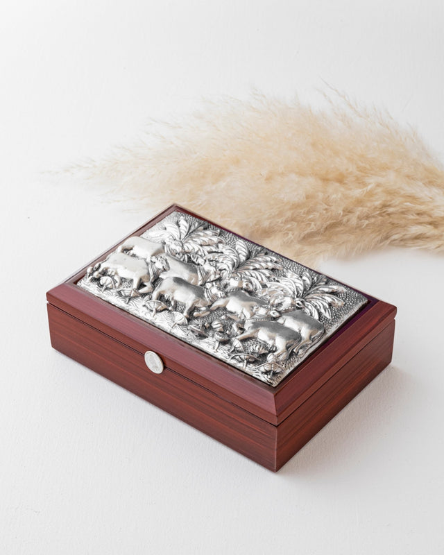 Silver Cow Keepsake Gift Box - Silken