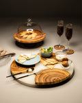 Icicle Wood and Epoxy Lazy Susane Serving Platters