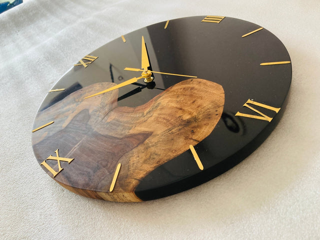 Desert Trail Wood-Epoxy Wall Clock - 14 inch (Round) - Silken