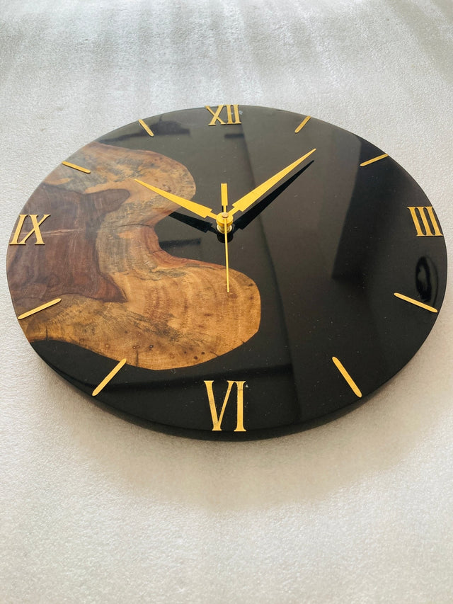 Desert Trail Wood-Epoxy Wall Clock - 14 inch (Round) - Silken