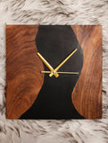 Desert Trail Wood Epoxy Wall Clock (Square) - Silken