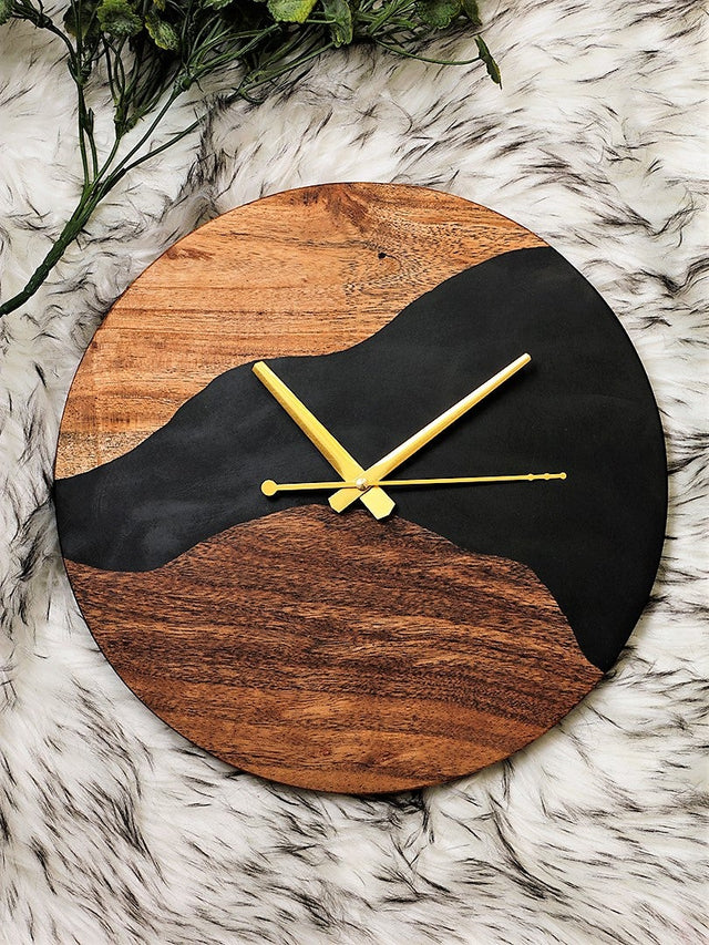 Dessert Trail Wood Epoxy Wall Clock - Silken