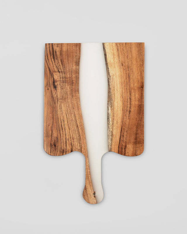 Icicle Wood And Epoxy Platter with Paddle - Silken
