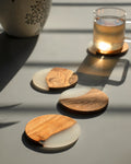 Icicle Wood Epoxy Coasters (Round) - Silken