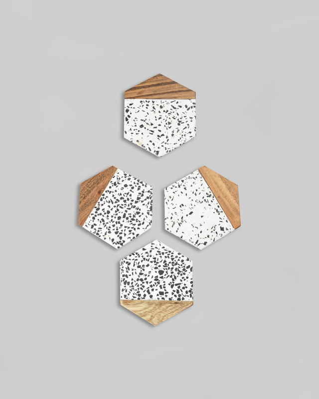 Terrazzo Wood Blend Coasters - Silken