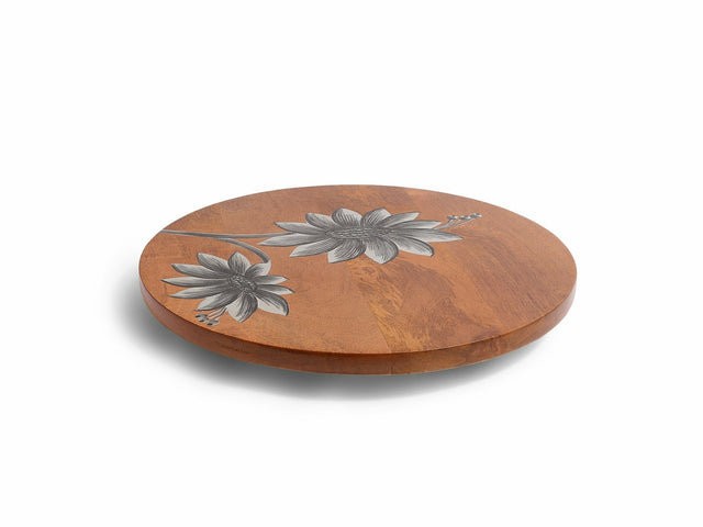 Wood Hand Painted Lazy Susane Serving Platters