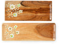 Kayu Wood Hand Painted Serving Platter (Set of 2) Serving Platters