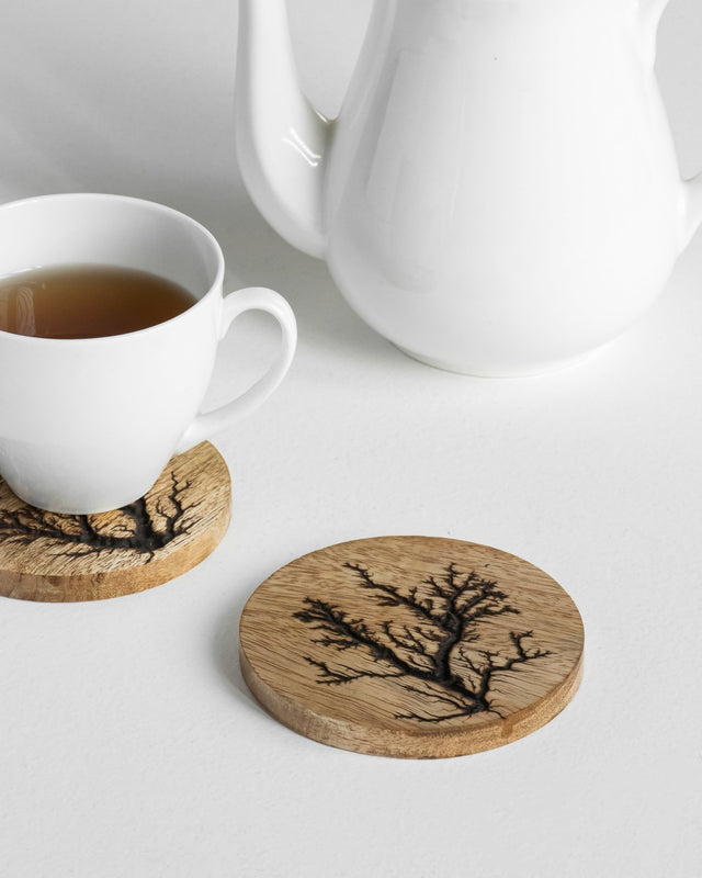 Wooden Lichtenberg Coasters (Round) - Silken
