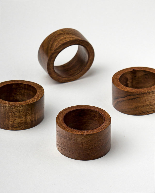 Wooden Napkin Rings - Round - Silken